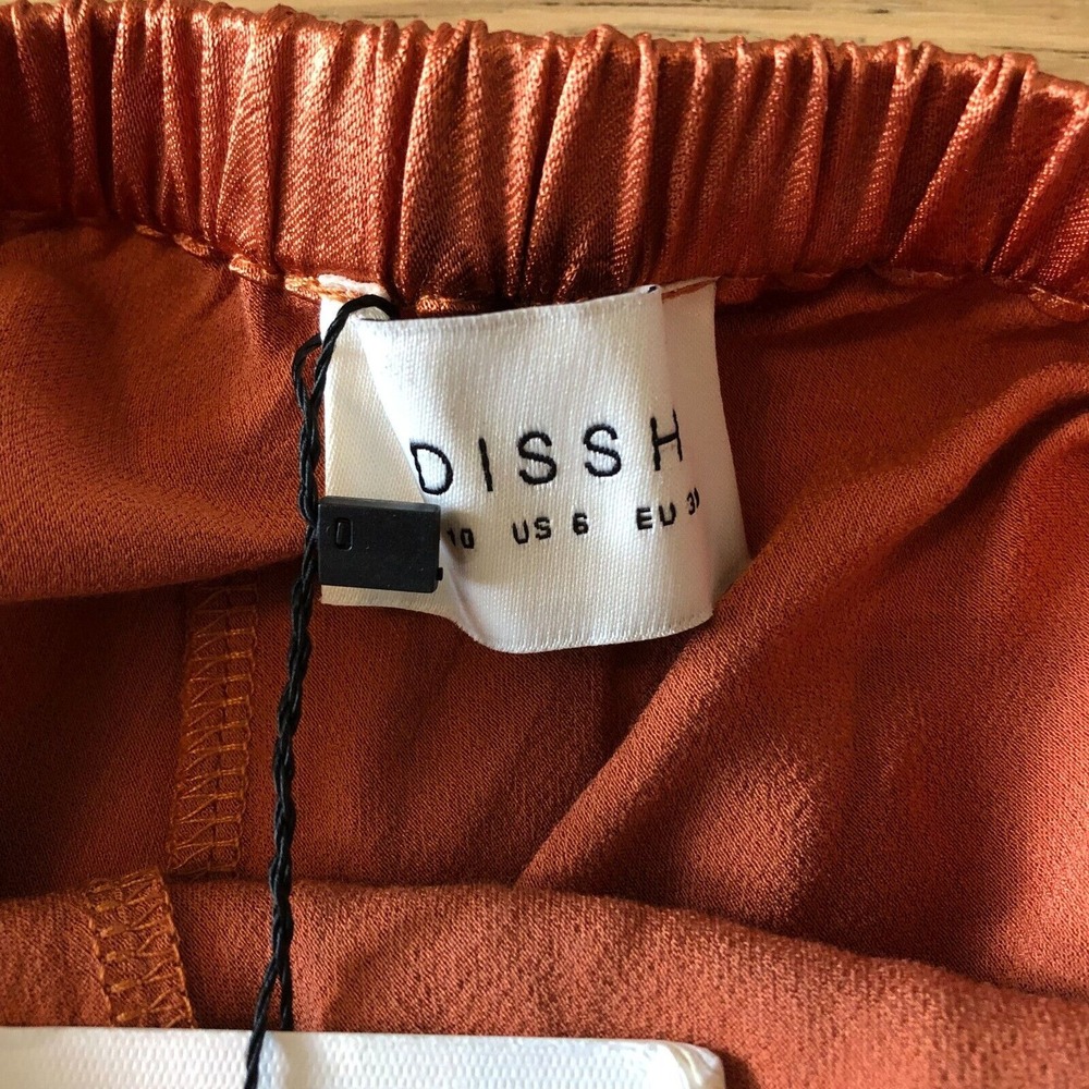 DISSH Simone Orange Satin Bias Cut Pants- Orange, AU 10 US 6 - Picture 8 of 13